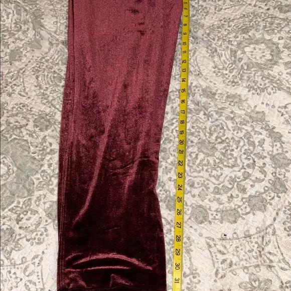 Elegant Burgundy Velvet Blazer with Black Lapel and pants - Picture 13 of 15